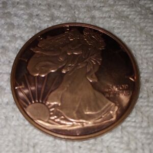 Copper Coin with Lady Liberty Design